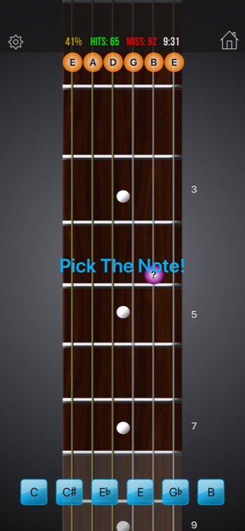 Adaptive training mode with guided fretboard practice and scoring