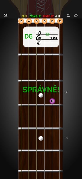 Staff learning mode mapping notation to fretboard positions
