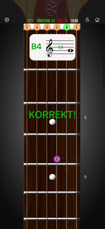 Staff learning mode mapping notation to fretboard positions