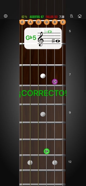 Staff learning mode mapping notation to fretboard positions