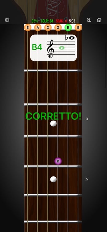 Staff learning mode mapping notation to fretboard positions