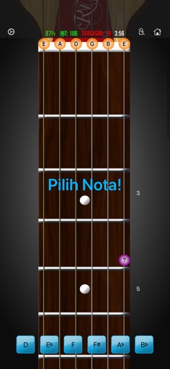 Adaptive training mode with guided fretboard practice and scoring