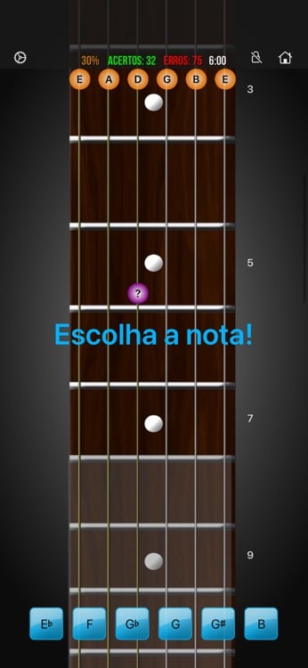Adaptive training mode with guided fretboard practice and scoring