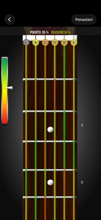 Custom fretboard setup with instrument and tuning options