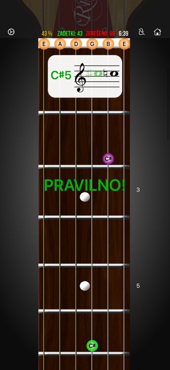 Staff learning mode mapping notation to fretboard positions