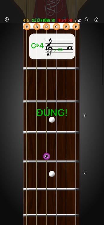 Staff learning mode mapping notation to fretboard positions