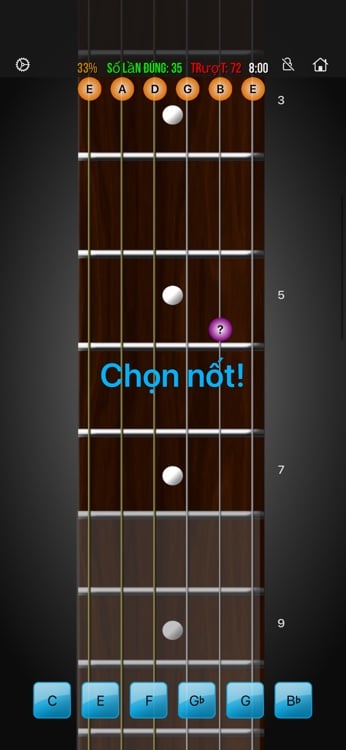 Adaptive training mode with guided fretboard practice and scoring